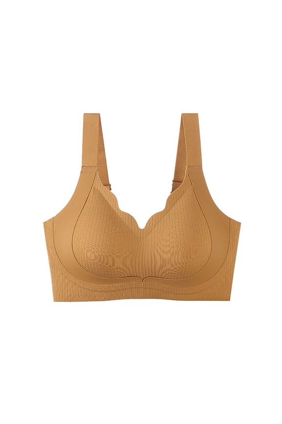Plus Size Women's Buttery Soft Bra Summer Thin Push-Up Seamless Everyday Support Bra(S-4XL) Nylon,Spandex
