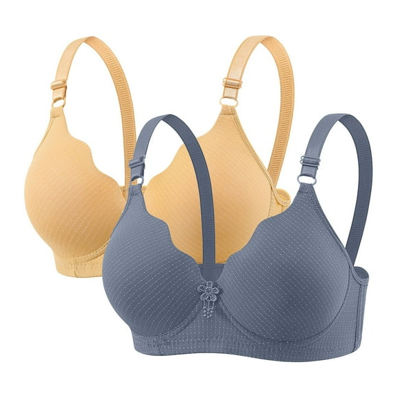 HADST Plus Size Women's Push-Up Bralette 2-Pack Wireless Breathable Bra S-XXL Value Bundle Nylon,Spandex