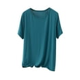 thumbnail image 1 of HADST Plus Size Womens T-Shirts Solid Color Short Sleeve Fashion Crew Neck Loose Summer Blouses Top XL-5XL, 1 of 6