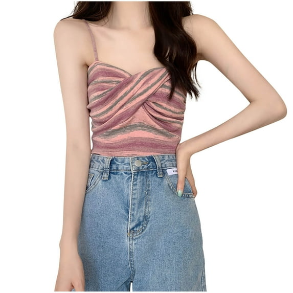 HADST Striped Tank Tops for Women Sleeveless Slim Summer Dressy Breathable Casual Camisole
