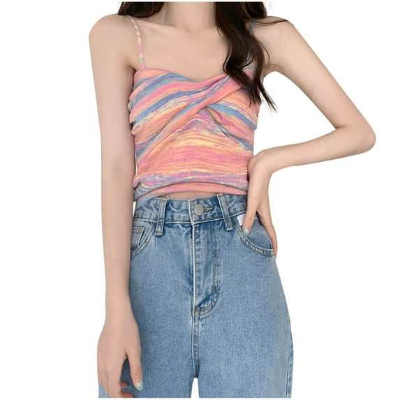 HADST Striped Tank Tops for Women Slim Dressy Sleeveless Summer Breathable Casual Camisole