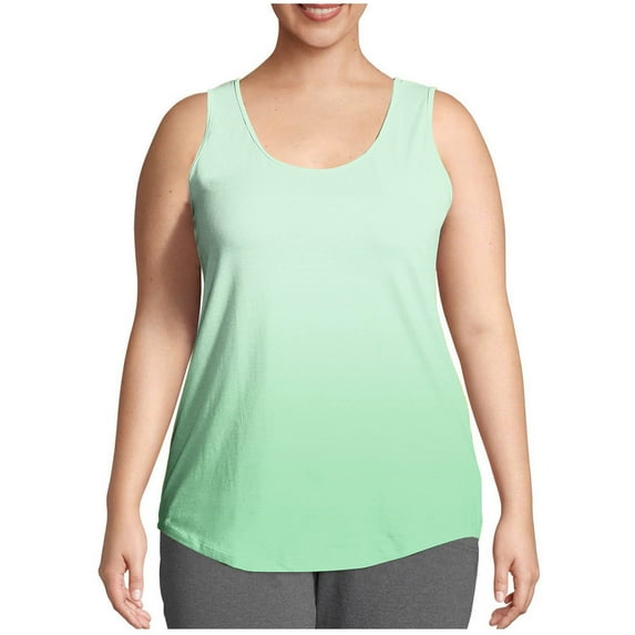 HADST Tank Top for Women Dressy Lightweight Summer Gradient Color Crew Neck Sleeveless Plus Size Casual Camisole L-5XL
