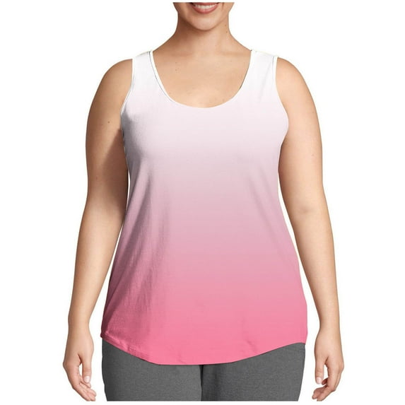 HADST Tank Top for Women Sleeveless Lightweight Crew Neck Dressy Summer Gradient Color Plus Size Casual Camisole L-5XL