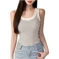 thumbnail image 1 of HADST Tank Tops for Women Breathable Sleeveless Striped Summer Slim Cozy Casual Camisole, 1 of 9