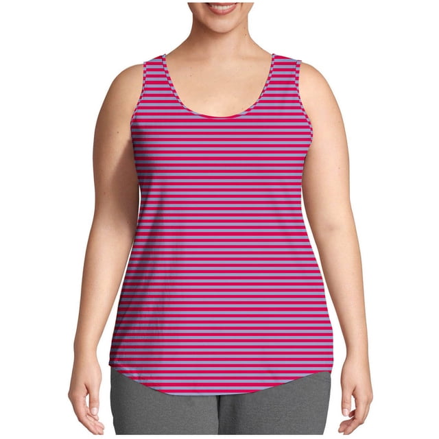 HADST Tank Tops for Women Sleeveless Crew Neck Striped Summer Plus Size Trendy Breathable Leisure Camisole L-5XL