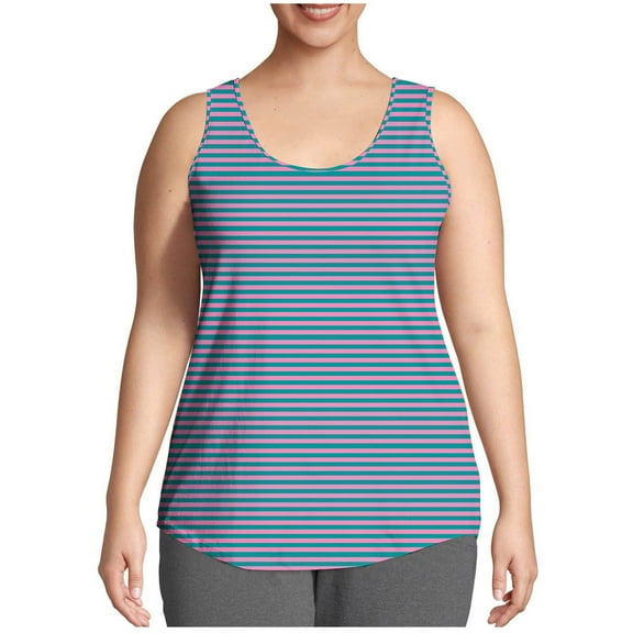 HADST Tank Tops for Women Striped Crew Neck Plus Size Sleeveless Summer Trendy Breathable Leisure Camisole L-5XL