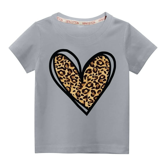 HADST Toddler Boys Girls Cute Love Heart Graphic T-Shirt - Casual Round Neck Short Sleeve Tee Tops 3-10 Years