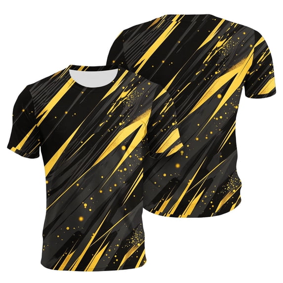 HADST Unisex Printed Short-Sleeve Sports T-Shirts, Round-Neck Breathable Quick-Dry Training Tops
