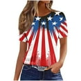 thumbnail image 1 of HADST Women Tops Fourth of July Print Crew Neck Summer Casual Plus Size T-Shirts Short Sleeve Relaxed Fit Blouses S-5XL, 1 of 4
