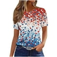 thumbnail image 1 of HADST Women Tops Summer Casual Crew Neck T-Shirts Short Sleeve Fourth of July Print Plus Size Relaxed Fit Blouses S-5XL, 1 of 4