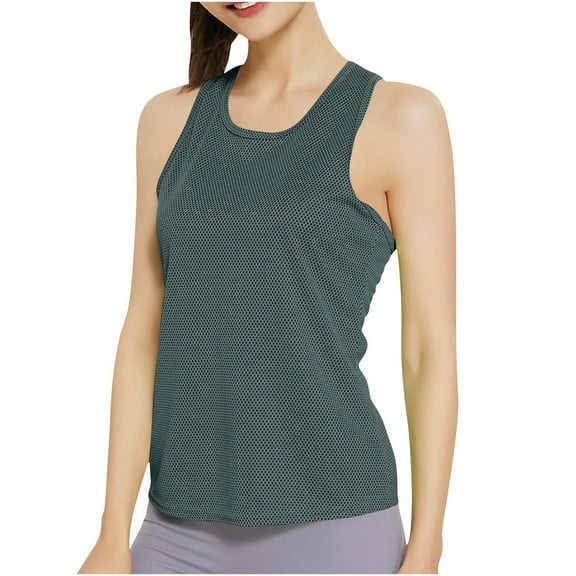 HADST Women's Athletic Workout Tank Tops - Loose Sleeveless & Breathable, Solid Color Camisole for Summer Activewear