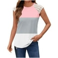 thumbnail image 1 of HADST Women's Crew Neck Sleeveless Lace Tank Tops - Summer Color Block T-Shirts, Trendy & Chic, Sizes S-XXL, 1 of 5