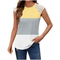 thumbnail image 1 of HADST Women's Crew Neck Sleeveless Lace Tank Tops - Summer Color Block T-Shirts, Trendy & Chic, Sizes S-XXL, 1 of 5