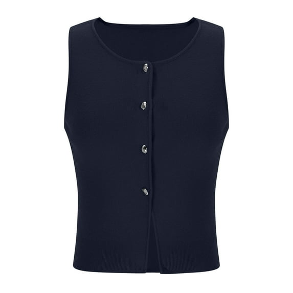 HADST Women's Cropped Crew Neck Tank Tops - Summer Sleeveless Loose Fit, Solid Color Casual Camisole, Effortless Chic