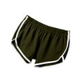 thumbnail image 1 of HADST Women's Elastic Waist Dolphin Hem Shorts, Soft French Terry Lounge Shorts with Contrast Piping, Comfortable Casual Bottoms, 1 of 2