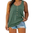 thumbnail image 1 of HADST Women's Henley Sleeveless Tank Top Button Placket Soft Stretchy Shirts Plus Size Tunic for Casual Summer Outings, 1 of 4