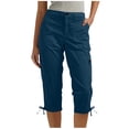 thumbnail image 1 of HADST Women's High Waisted Cargo Capri Button Closure with Ankle Drawstrings, Slim Fit Trousers with Multiple Pockets for Casual, 1 of 5