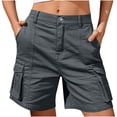 thumbnail image 1 of HADST Women's Mid Rise Cargo Utility Shorts, Relaxed Fit Shorts with Flap Pockets, Durable Casual Bottoms for Daily Wear, 1 of 7