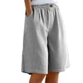 thumbnail image 1 of HADST Women's Striped Knee-Length Shorts High Waisted Pleated Front Pocket Shorts Wide Leg Loose for Summer, 1 of 8
