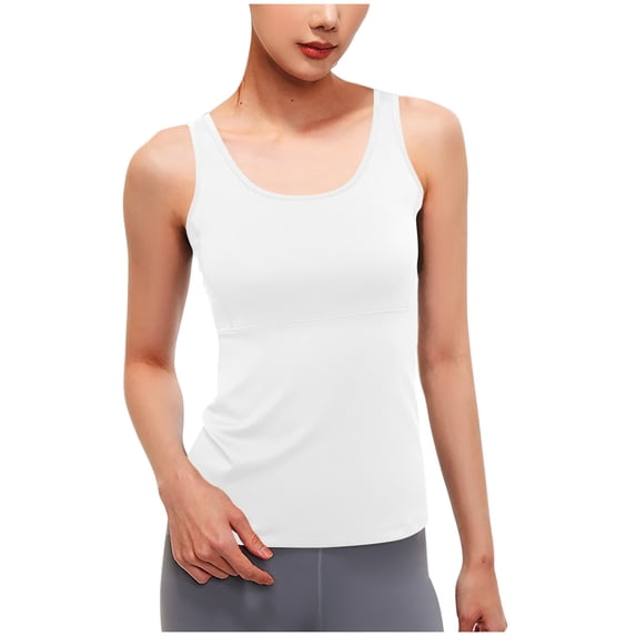HADST Women's Summer Athletic Workout Tank Tops Crew Neck, Sleeveless, Breathable Yoga Sport Camisole, Sizes S-XXL