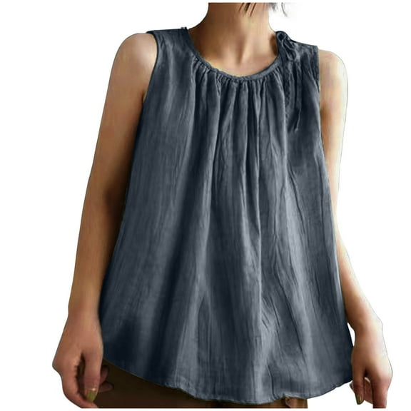 HADST Women's Summer Crew Neck Sleeveless Tank Tops - Breathable Shirts, Sizes M-3XL, Ideal for Everyday Wear