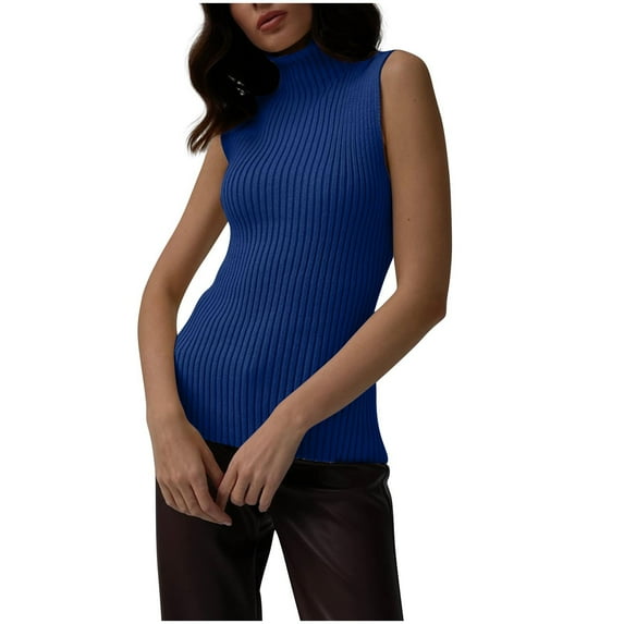 HADST Women's Summer Sleeveless Knit Tank Tops - High Neck, Fashion Solid Color, Slim Fit for Trendy Looks