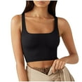 thumbnail image 1 of HADST Women's Summer Slim Fit Tank Tops - Solid Color Square Neck, Sleeveless Camisole Shirts, Sizes S-XXL, 1 of 5