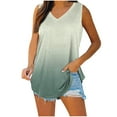 thumbnail image 1 of HADST Women's V-Neck Sleeveless Tank Top Ombre Gradient Print Camisole Soft Stretchy Curved Hem Tunic for Everyday, 1 of 7