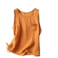thumbnail image 1 of HADST Womens Cotton Linen Tank Top Breathable Summer Button Pocket Sleeveless Casual Loungewear Camisole M-3XL, 1 of 3