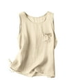 thumbnail image 1 of HADST Womens Cotton Linen Tank Top Button Pocket Casual Breathable Summer Sleeveless Loungewear Camisole M-3XL, 1 of 4