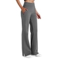 thumbnail image 1 of HADST Womens High-Waisted Wide Leg Dressy Pants with Ankle Slits Stretchy Slim Fit Full-Length Trousers with Side Pockets, 1 of 8