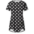 thumbnail image 1 of HADST Womens Polka Dots T-Shirts Summer Casual Short Sleeve Irregular Hem Blouses Plus Size Top S-XXL, 1 of 4