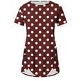 thumbnail image 1 of HADST Womens Polka Dots T-Shirts Summer Irregular Hem Short Sleeve Plus Size Blouses Casual Top S-XXL, 1 of 4
