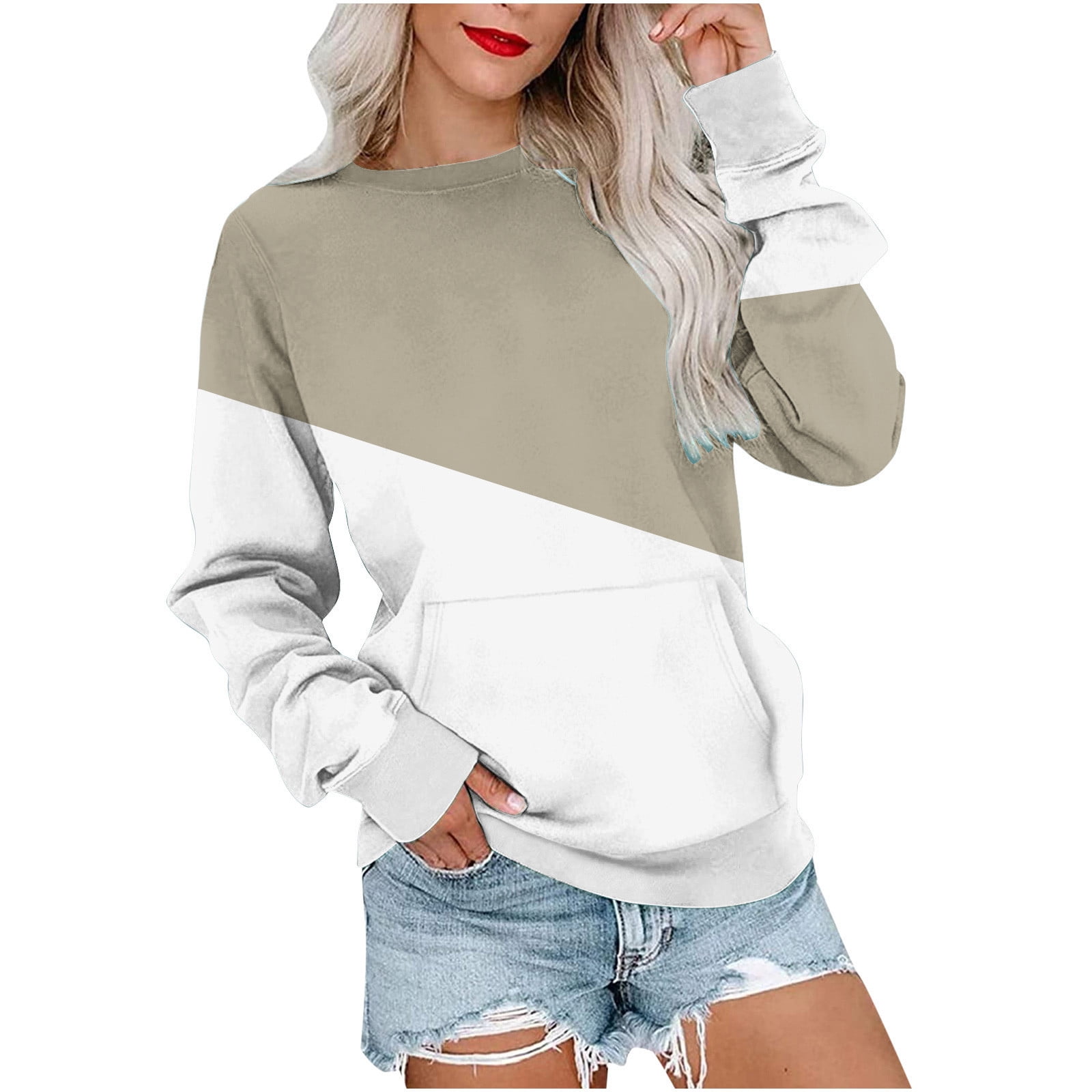 HADST Womens Sweatshirt with Pockets Graphic Crew Neck Sweatshirts