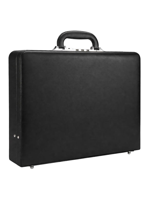 Briefcases for Men, Professional Leather Briefcase with Lock, Hard Shell Business Brief Case, Attache Case for 15.6" Laptop, Mens Hard Briefcase for Work Office Travel, Brown | Center Lock