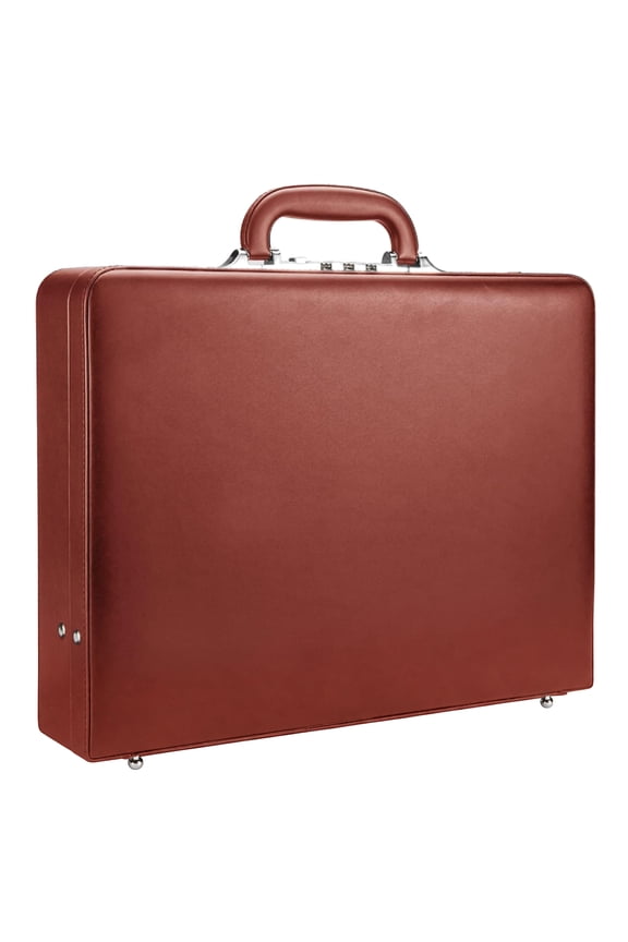 Briefcases for Men, Professional Leather Briefcase with Lock, Hard Shell Business Brief Case, Attache Case for 15.6" Laptop, Mens Hard Briefcase for Work Office Travel, Brown | Center Lock