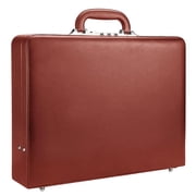 HAESTUS Briefcases for Men, Professional Leather Briefcase with Lock, Hard Shell Business Brief Case, Attache Case for 15.6 Laptop, Mens Hard Briefcase for Work Office Travel, Brown | Center Lock