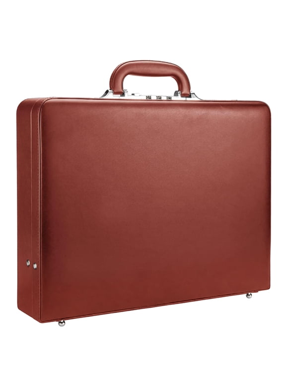 Briefcases for Men, Professional Leather Briefcase with Lock, Hard Shell Business Brief Case, Attache Case for 15.6" Laptop, Mens Hard Briefcase for Work Office Travel, Brown | Center Lock