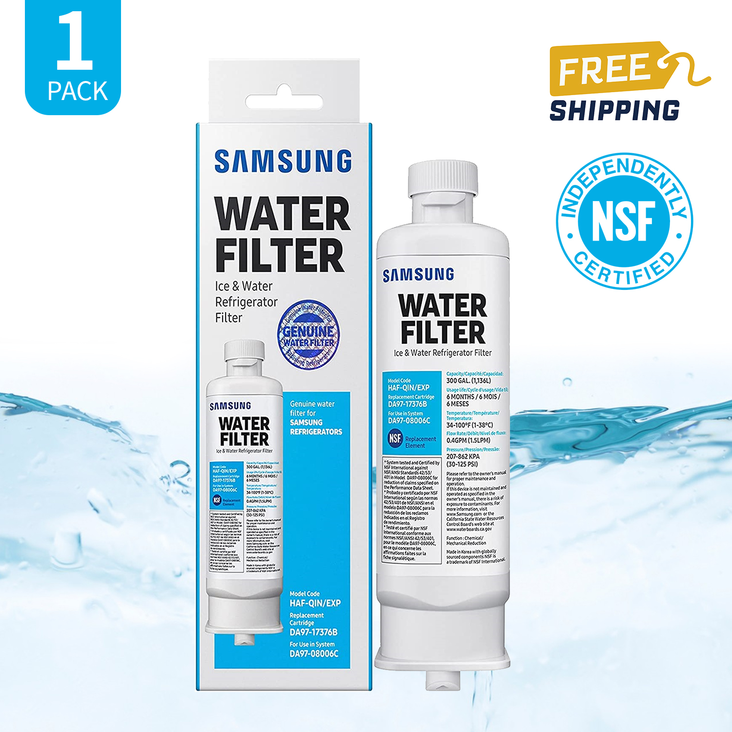 HAFQIN DA9717376B Refrigerator Water Filter Replacement for HAFQIN