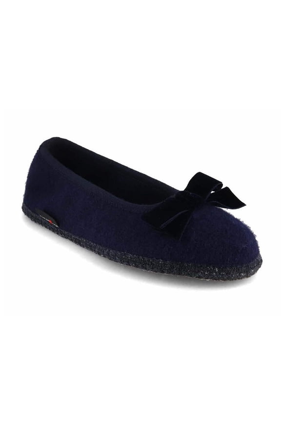 HAFLINGER Ballerina Slipper | Fiocco, Medium Blue