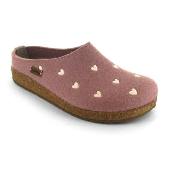 HAFLINGER Felt Clogs with Hearts GZ Cuoricino