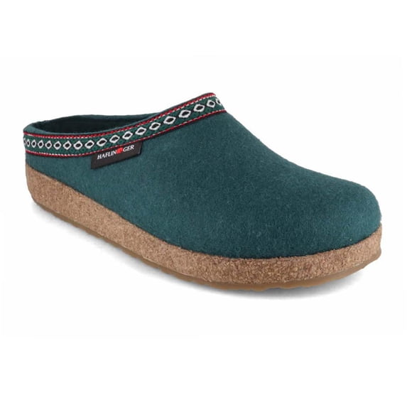 HAFLINGER Men Women Clogs 'Grizzly Franzl', pine green