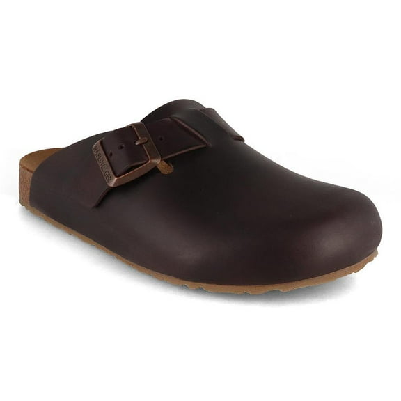 HAFLINGER Men Women leather Clogs 'Porto', dark brown