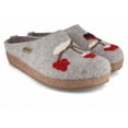 thumbnail image 1 of HAFLINGER Women Felt Clogs 'Grizzly Winterbird', stone gray, 1 of 9