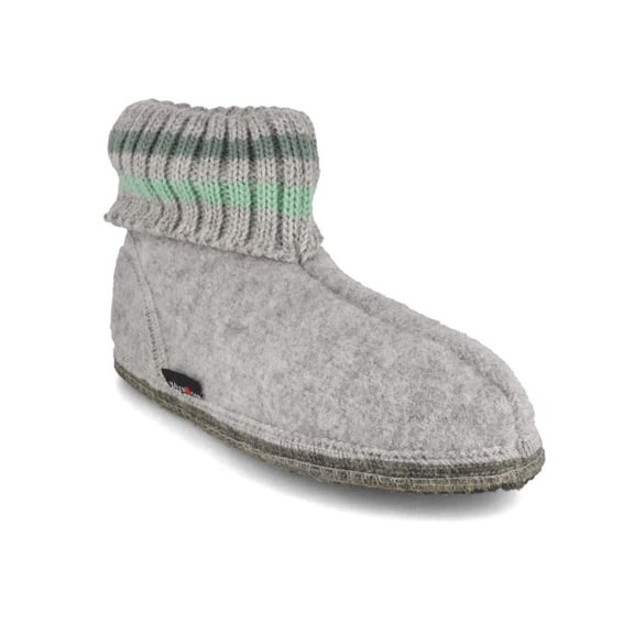 HAFLINGER Women Men Boiled Wool Slipper Boots 'Paul', stone