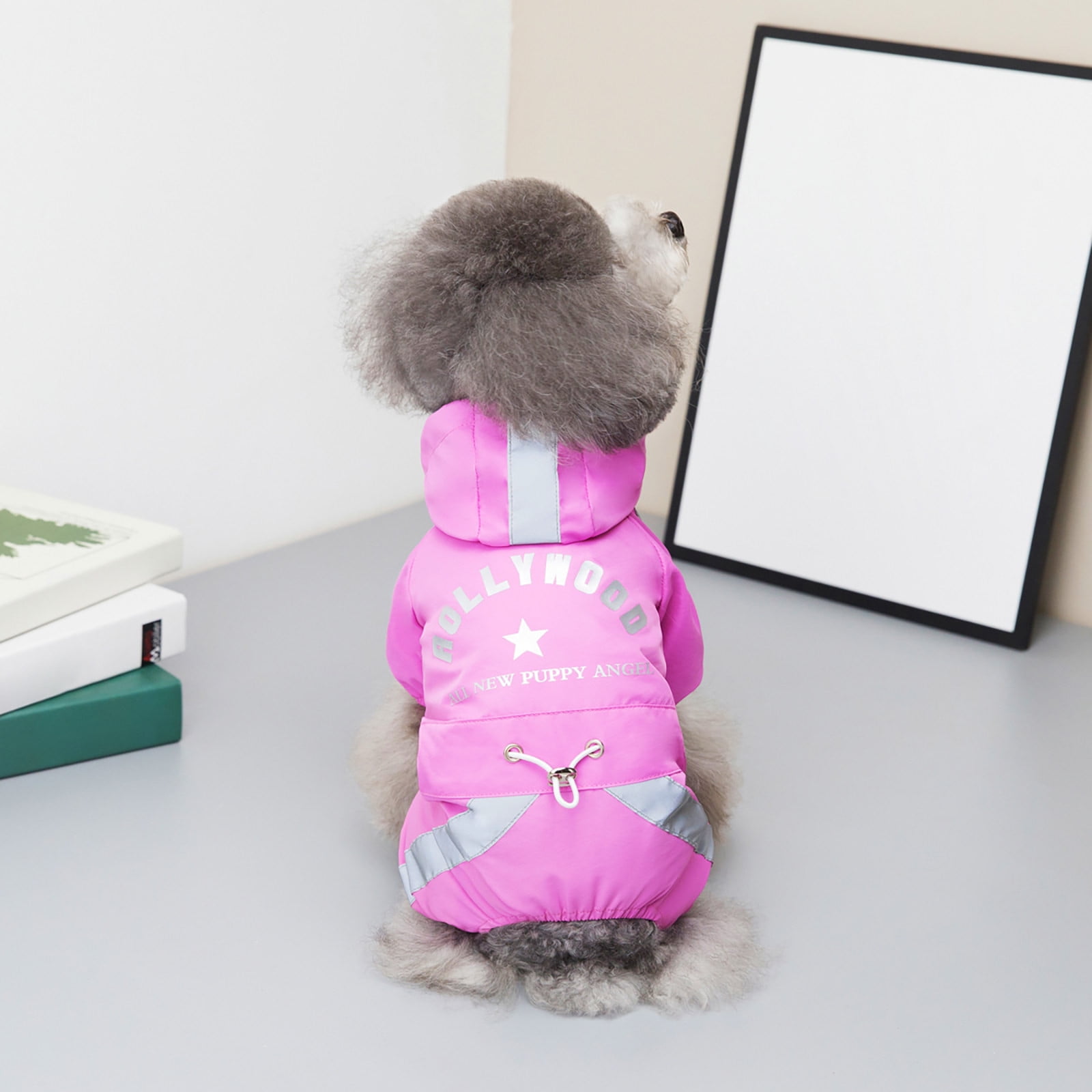 HAFNFUE Dog Raincoat With Clear Hood Poncho Rain Jacket For Small