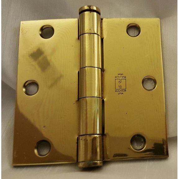 HAGER 1191353532D 1191-3.5x3.5-32D Full Mortise Plain Bearing Standard Weight 3.5" by 3.5", Satin Stainless Steel Finish Box of 1, Stainless Steel