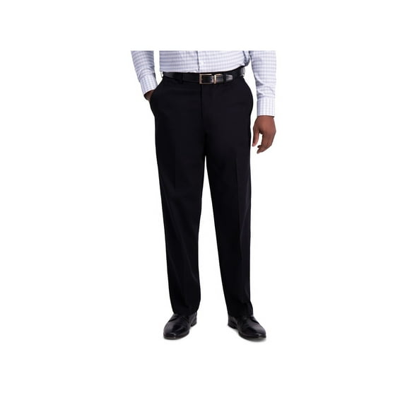 HAGGAR COOL 18 PRO Mens Navy Straight Leg, Stretch, Slim Fit Non Iron Pants 33W\32L