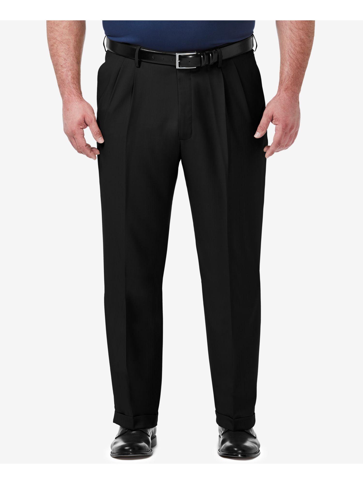 HAGGAR Mens Black Classic Fit Pants W46/ L32