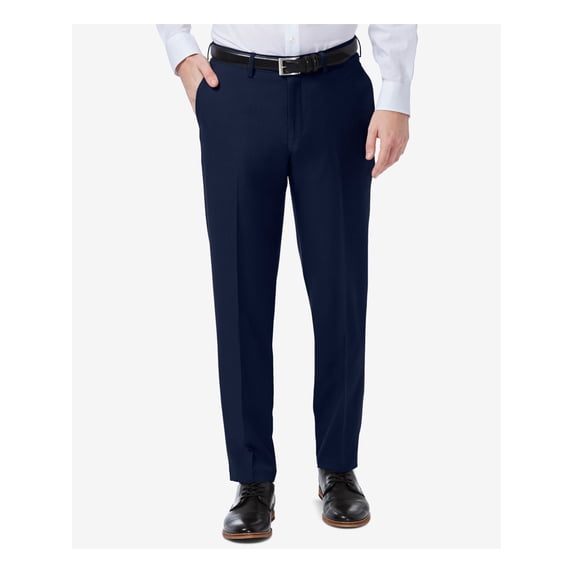 HAGGAR Mens Navy Slim Fit Stretch Pants 32 X 30 - Walmart.com